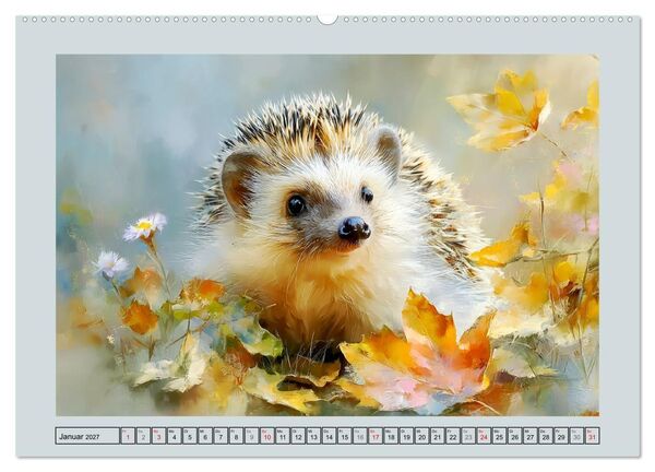 Produktbild: Igel. Kleine Gl&uuml;cksbringer im Garten (Wandkalender 2027 DIN A2 quer), CALVENDO Monatskalender