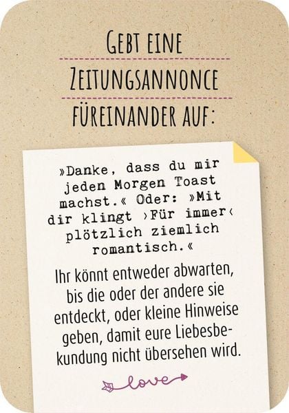 99 herrlich verrückte Ideen für euer Leben zu zweit