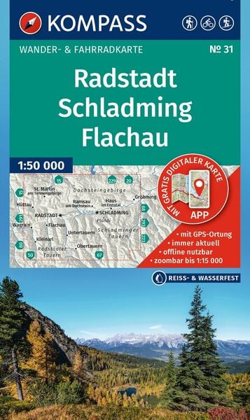 Produktbild: KOMPASS Wanderkarte 31 Radstadt, Schladming, Flachau 1:50.000