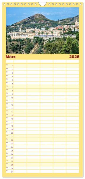 Produktbild: Familienplaner 2026 - Taormina - Juwel Siziliens mit antikem Charme mit 5 Spalten (Wandkalender, 21 x 45 cm) CALVENDO