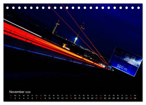 Produktbild: Nachts in Kassel (Tischkalender 2026 DIN A5 quer), CALVENDO Monatskalender