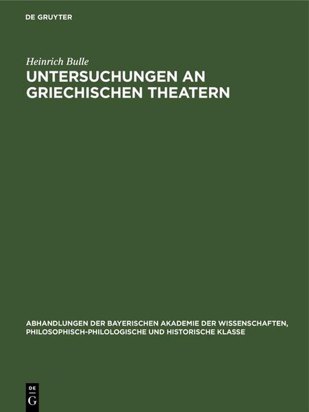 Produktbild: Untersuchungen an Griechischen Theatern