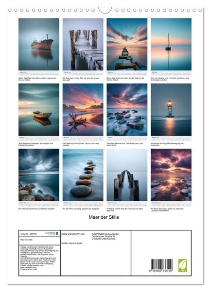 Produktbild: Meer der Stille (Wandkalender 2026 DIN A3 hoch), CALVENDO Monatskalender