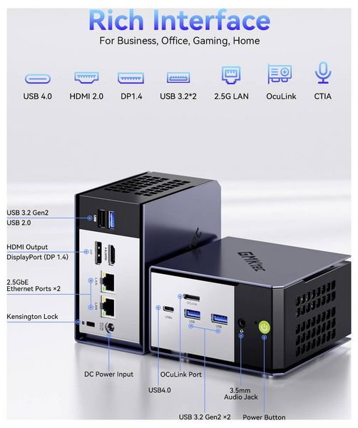 Produktbild: GMKtec Mini PC K17 Intel Core Ultra 5 226V 16+512GB Intel&reg; Core&trade; Ultra 5 226V 4.5GHz 16GB RAM 512GB SSD Intel Arc&trade; 130V Graphics