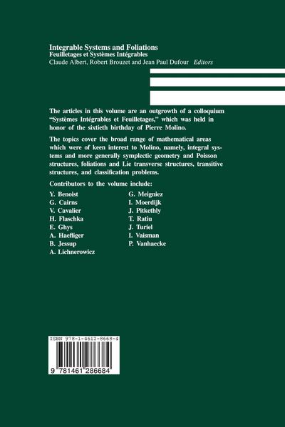 Produktbild: Integrable Systems and Foliations
