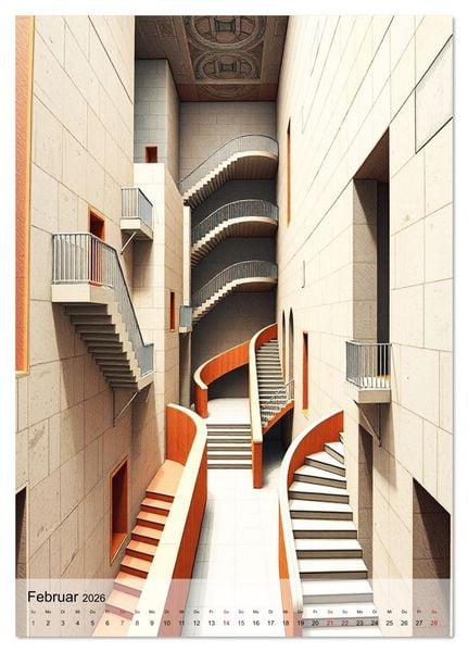Produktbild: Architekturen des Unm&ouml;glichen - Zwischen Realit&auml;t und Illusion (Tischkalender 2026 DIN A5 hoch), CALVENDO Monatskalender