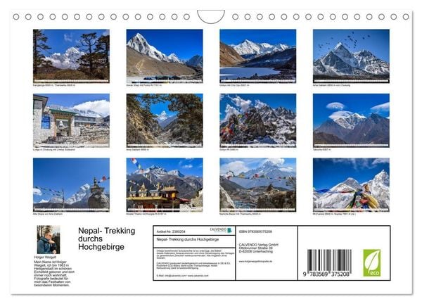 Produktbild: Nepal- Trekking durchs Hochgebirge (Wandkalender 2027 DIN A4 quer), CALVENDO Monatskalender