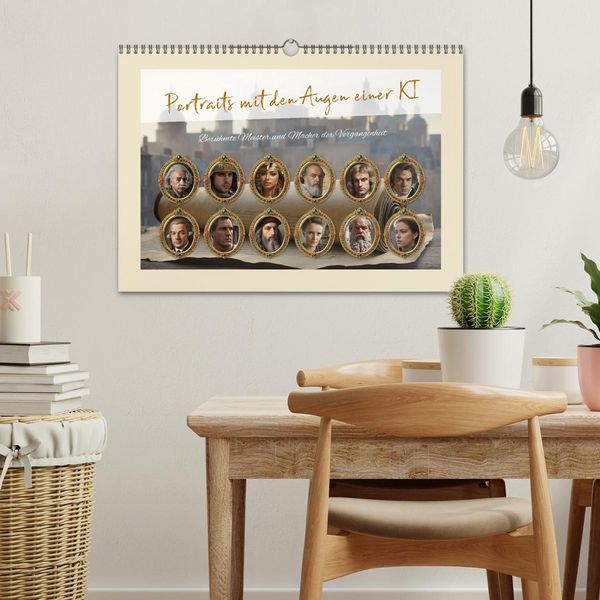 Produktbild: Portraits mit den Augen einer KI (Wandkalender 2026 DIN A3 quer), CALVENDO Monatskalender