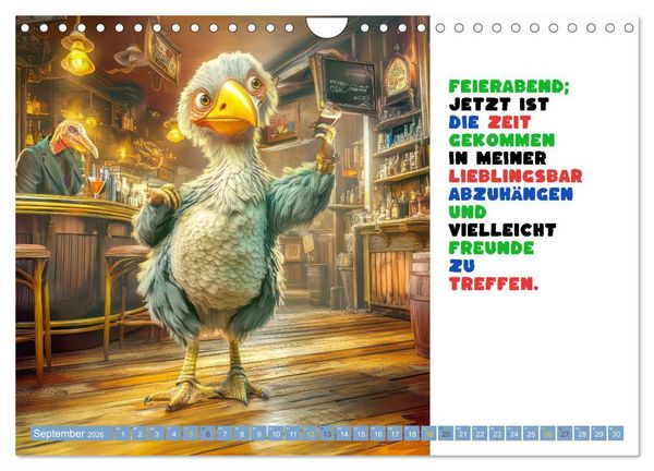 Produktbild: Vogelspr&uuml;che - Humor (Wandkalender 2026 DIN A4 quer), CALVENDO Monatskalender
