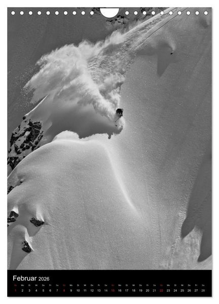 Produktbild: Monochrome Ski (Wandkalender 2026 DIN A4 hoch), CALVENDO Monatskalender