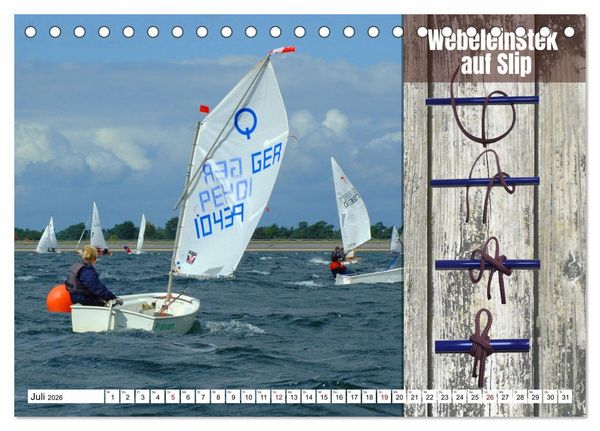 Produktbild: Schnittige Jollen - wichtige Knoten (Tischkalender 2026 DIN A5 quer), CALVENDO Monatskalender