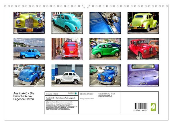 Produktbild: Austin A40 - Die britische Auto-Legende Devon (Wandkalender 2026 DIN A3 quer), CALVENDO Monatskalender