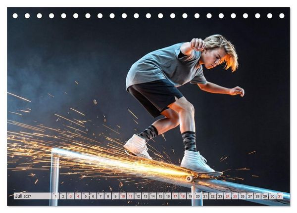 Produktbild: Dimensionen des Skateboarding (Tischkalender 2027 DIN A5 quer), CALVENDO Monatskalender
