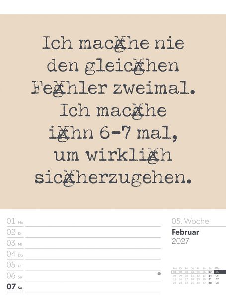 Produktbild: Klartext Spr&uuml;chekalender Wochenplaner 2027