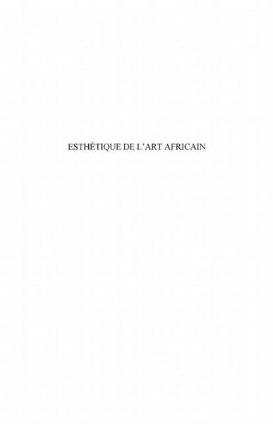 Produktbild: Esthetique de l'art africain