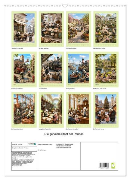 Produktbild: Die geheime Stadt der Pandas (Wandkalender 2027 DIN A2 hoch), CALVENDO Monatskalender