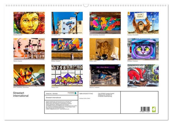 Produktbild: Streetart international (Wandkalender 2026 DIN A2 quer), CALVENDO Monatskalender