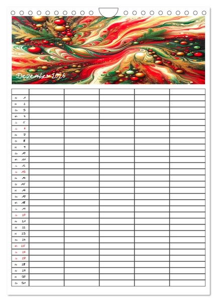 Produktbild: Pouring Art Familienplaner - Durch das Jahr mit KI-kreierter Pouring Kunst (Wandkalender 2026 DIN A4 hoch), CALVENDO Monatskalender