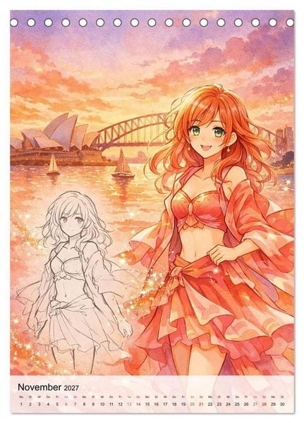 Produktbild: Anime Weltreise (Tischkalender 2027 DIN A5 hoch), CALVENDO Monatskalender