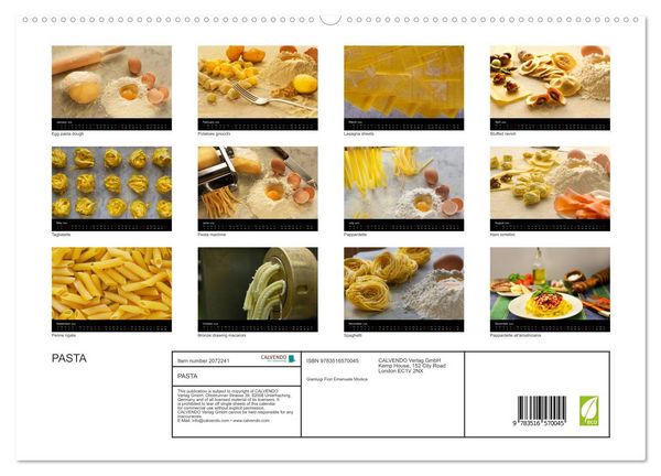 Produktbild: PASTA (High Quality Premium Wall Calendar 2026 DIN A2 landscape),CALVENDO 12 Month Wall Calendar