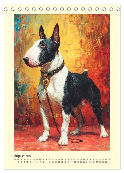 Produktbild: Gentlemen auf Pfoten. Der Bullterrier im k&uuml;nstlerischen Vintage-Stil (Tischkalender 2027 DIN A5 hoch), CALVENDO Monatskalender
