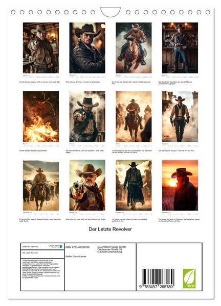 Produktbild: Der Letzte Revolver (Wandkalender 2026 DIN A4 hoch), CALVENDO Monatskalender