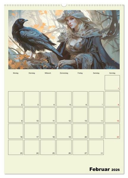 Produktbild: Im Zauberwald. Mystische Fabelwesen (hochwertiger Premium Wandkalender 2026 DIN A2 hoch), Kunstdruck in Hochglanz