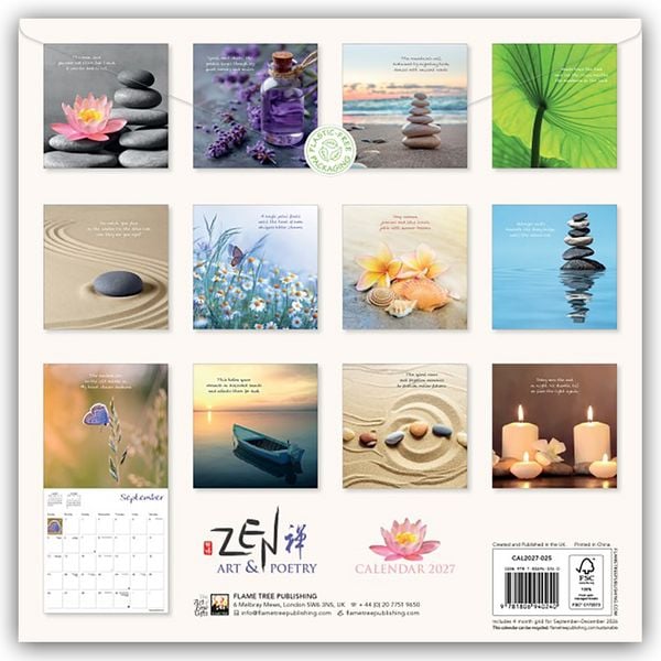 Produktbild: Zen Art & Poetry - Zen Kunst und Poesie 2027 &ndash; Original Flame Tree Publishing-Kalender [Kalender]