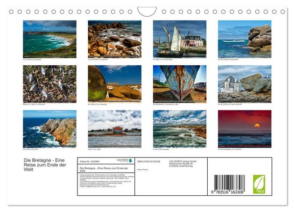 Produktbild: Die Bretagne - Eine Reise zum Ende der Welt (Wandkalender 2026 DIN A4 quer), CALVENDO Monatskalender