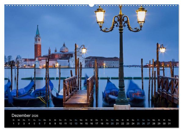 Produktbild: Venedig bei Nacht 2026 (Wandkalender 2026 DIN A2 quer), CALVENDO Monatskalender