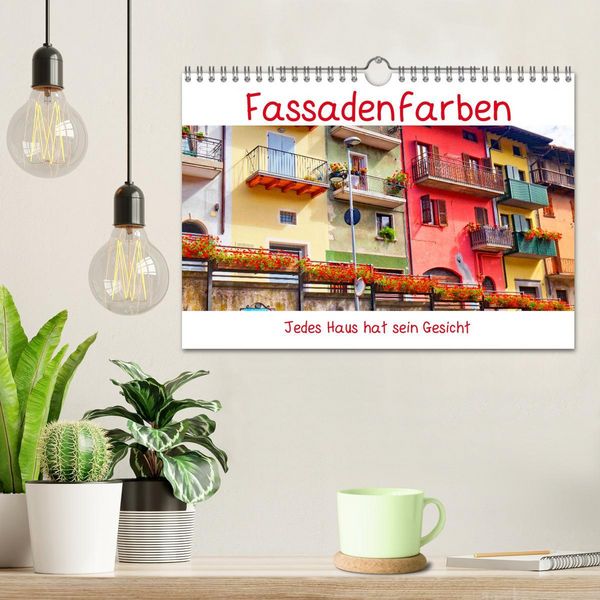 Produktbild: Fassadenfarben, jedes Haus hat sein Gesicht. (Wandkalender 2026 DIN A4 quer), CALVENDO Monatskalender