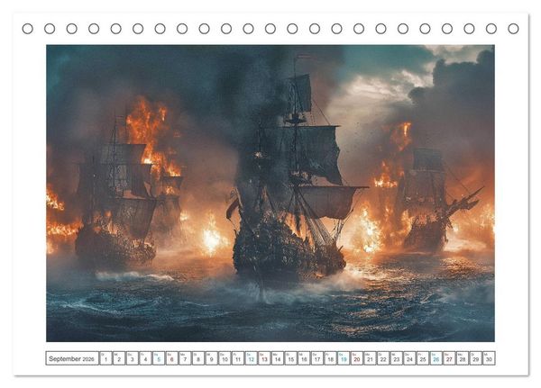 Produktbild: Fluch der Schwarzen Flagge (Tischkalender 2026 DIN A5 quer), CALVENDO Monatskalender