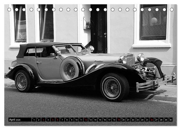 Produktbild: Automobile vergangener Jahrzehnte (Tischkalender 2026 DIN A5 quer), CALVENDO Monatskalender