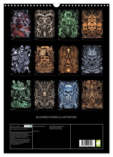 Produktbild: BLOODBOY/DARK ILLUSTRATION (Wandkalender 2026 DIN A3 hoch), CALVENDO Monatskalender