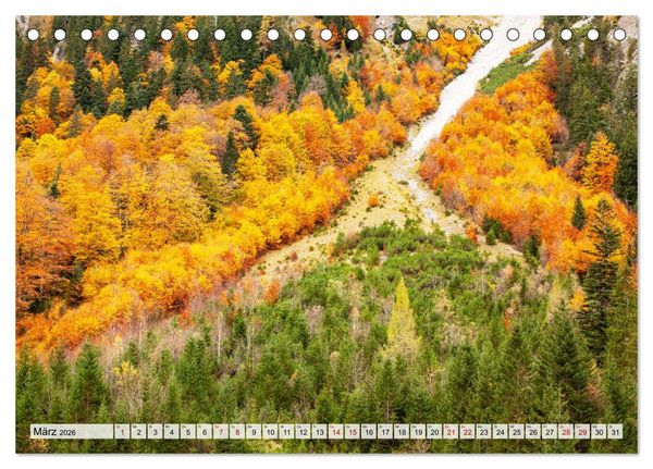 Produktbild: Herbstflammen im Karwendel- und Wettersteingebirge (Tischkalender 2026 DIN A5 quer), CALVENDO Monatskalender