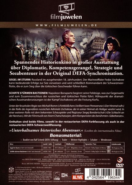 Produktbild: Segel im Sturm & Schiffe st&uuml;rmen Bastionen - Doppelbox (DEFA Filmjuwelen) [2 DVDs]
