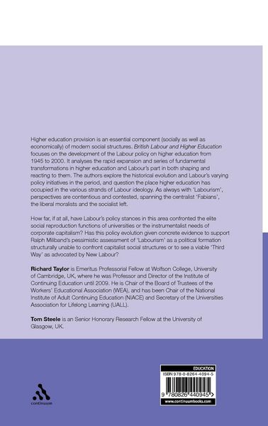 Produktbild: British Labour and Higher Education, 1945 to 2000