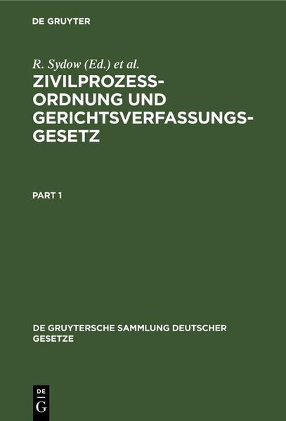Produktbild: Zivilproze&szlig;ordnung und Gerichtsverfassungsgesetz