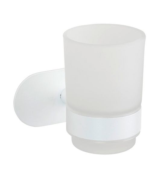 Produktbild: Turbo-Loc&reg; Zahnputzbecherhalter Uno Mod. Orea White matt, aus rostfreiem Edelstahl