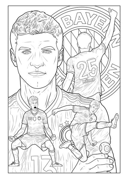 Produktbild: Fu&szlig;ball Malbuch - Tore, Siege & Triumphe SUPERSTARS Fu&szlig;ballhelden der EM 2024 &ndash; ab 8 Jahren mit 60 Ausmalbildern