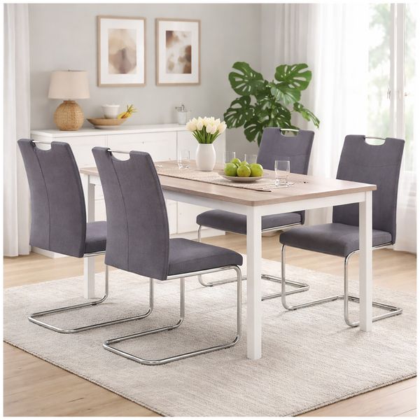Produktbild: HTI-Living Schwingstuhl KellyC Grau Webstoff 4er Schwingstuhl KellyC Grau Webstoff 4er