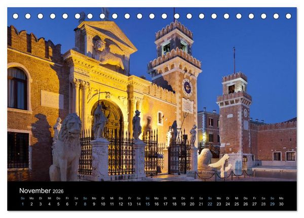 Produktbild: Venedig bei Nacht 2026 (Tischkalender 2026 DIN A5 quer), CALVENDO Monatskalender