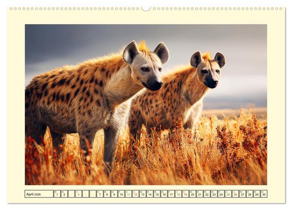 Produktbild: Afrikas Hy&auml;nen. Die kichernden Schatten der Savanne (Wandkalender 2026 DIN A2 quer), CALVENDO Monatskalender