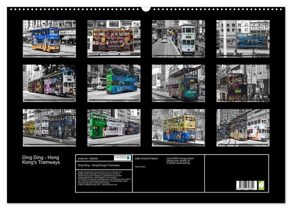 Produktbild: Ding Ding - Hong Kong's Tramways (Wandkalender 2026 DIN A2 quer), CALVENDO Monatskalender