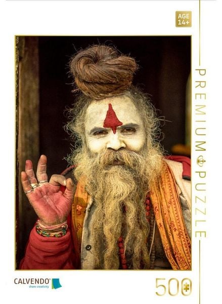 CALVENDO Puzzle Der heilige Sadhu vom Pashupatinath Tempel | 500 Teile Lege-Größe 48 × 36 cm Foto-Puzzle für Erwachsene