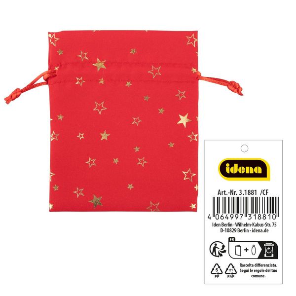 Produktbild: Idena Stoffs&auml;ckchen Weihnachten rot / Stern 10x13cm