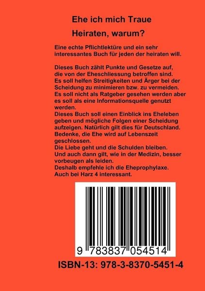 Produktbild: Ehe ich mich Traue