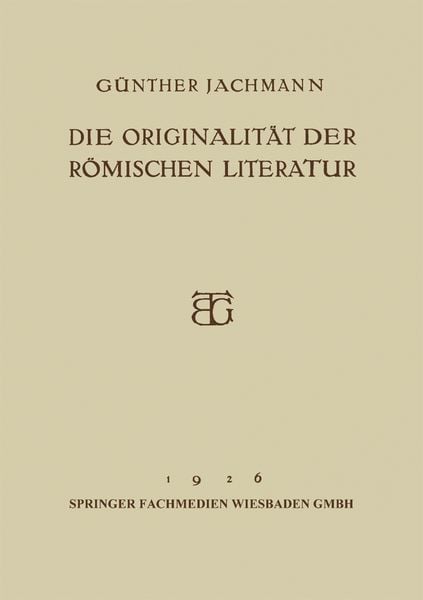 Produktbild: Die Originalit&auml;t der R&ouml;mischen Literatur