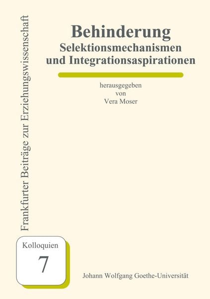 Produktbild: Behinderung - Selektionsmechanismen und Integrationsaspirationen