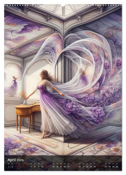 Produktbild: Mystische Weiblichkeit - Frauen in abstrakter Droste-Kunst (Wandkalender 2026 DIN A2 hoch), CALVENDO Monatskalender